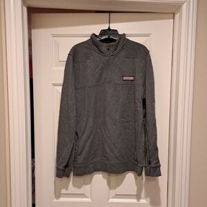 Vineyard Vines Men’s Shep Pullover Sweatshirt Quarter Zip Large Grey